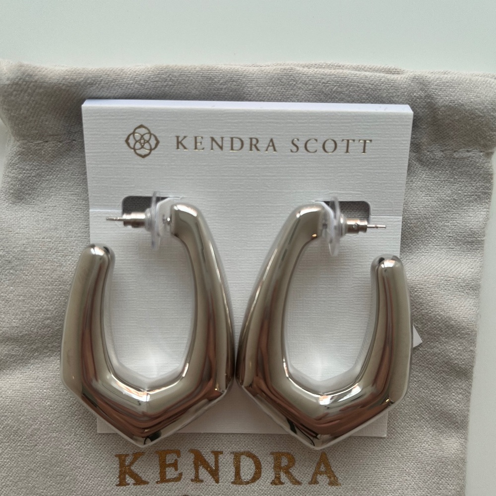 Kendra Scott Kaia Large Hoop Rhodium